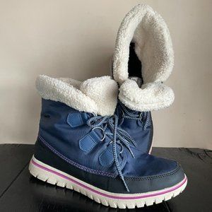 SOREL 8.5 Explorer Carnival Waterproof Boot with Faux Fur Collar